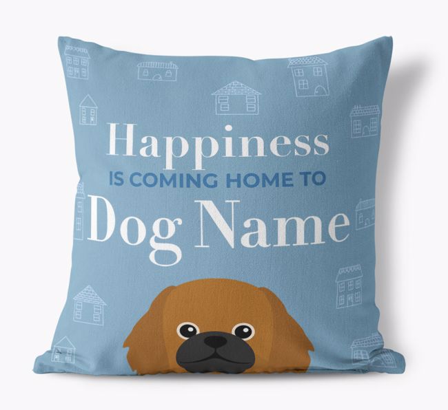 Happiness Is: Personalised {breedFullName} Canvas Cushion